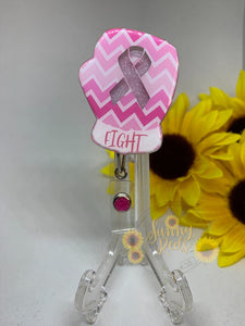 Breast Cancer Boxing Glove Badge Reel