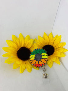 rainbow sunflower badge